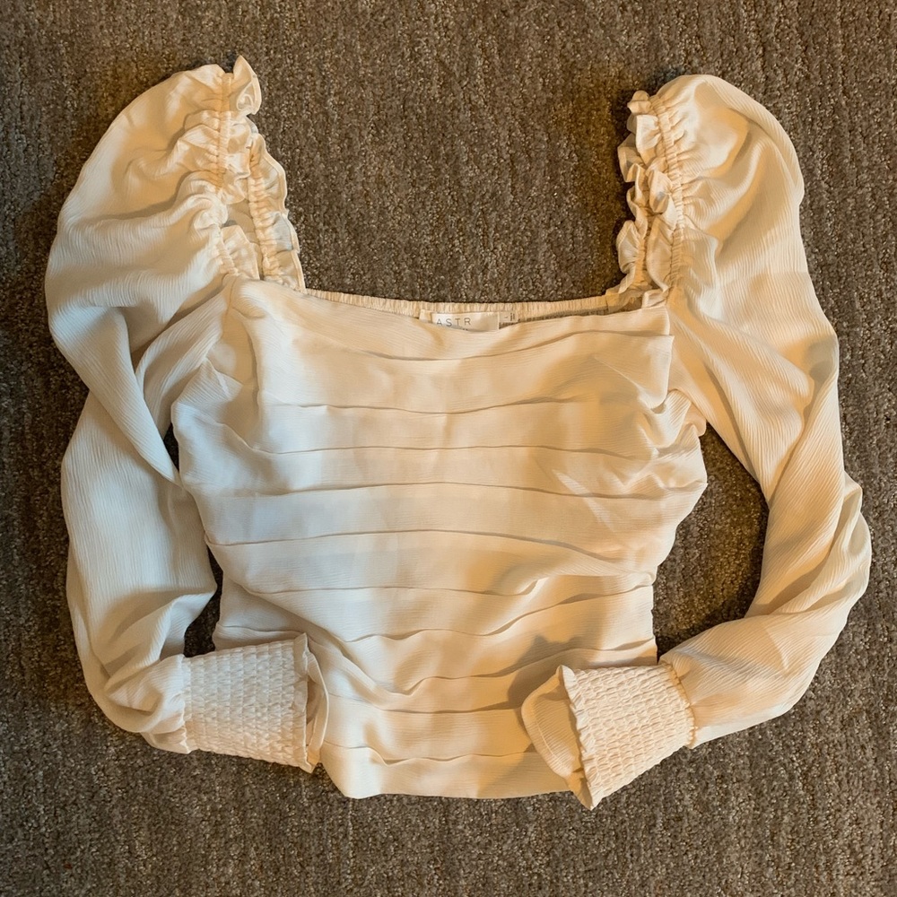 Astr Cream Ruffled Blouse